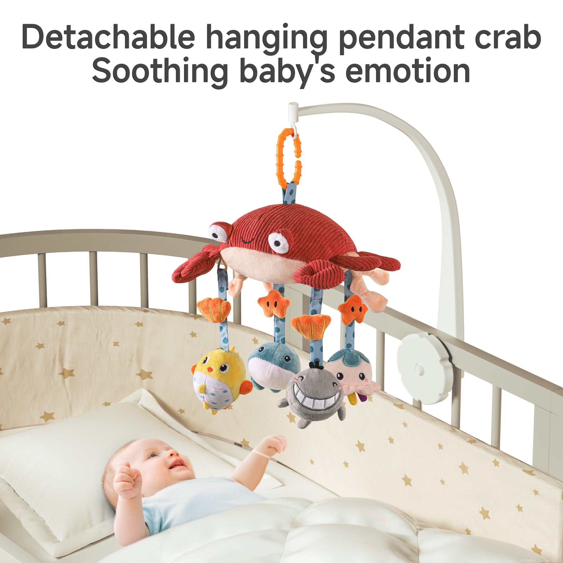 <tc>Océan Mobile à suspendre pour bébé avec miroir et jouet sonore à presser</tc>