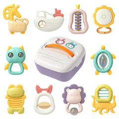 <tc>Coffret de jouets pour bébé : hochet et anneau de dentition</tc>