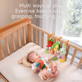 Baby's plush soft rattles for tactile exploration