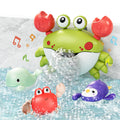 Machine à bulles de bain en forme de crabe, jouet de bain avec 3 jouets de natation à remonter, machine à bulles automatique pour baignoire, pour enfants en bas âge de 18 mois et plus