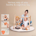 Hanging tiger and duck high contrast toy for infant's sensory development