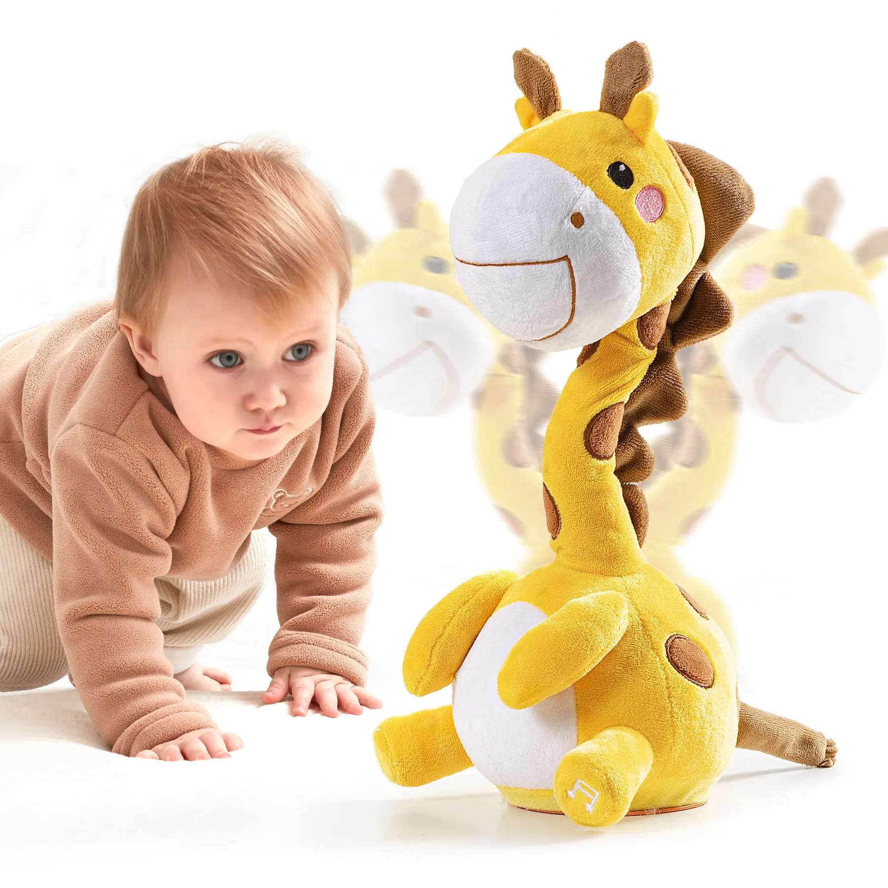 Peluche éléphant Interactif Qui Danse Et Répète – Jouet Musical Avec Enregistrement Pour Enfants 3 Ans Et + – 6 Chansons