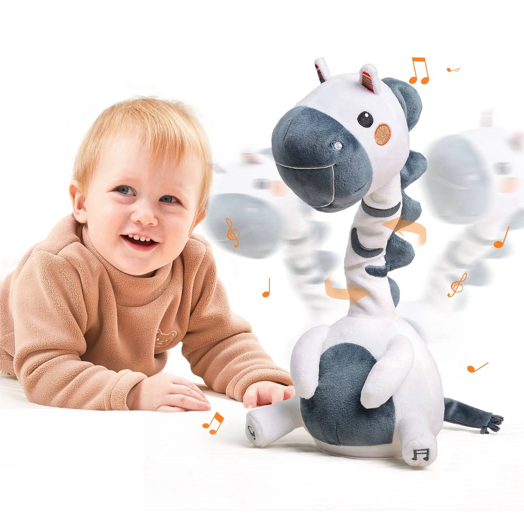 Peluche Interactive éléphant Dansant Et Répétant – Jouet Musical Bébé Avec Enregistrement, 6 Chansons (cadeau Enfant)