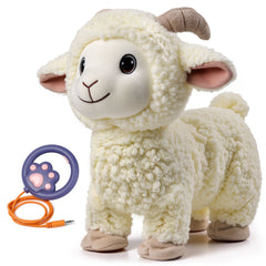 <tc>Peluche interactive en forme d’agneau qui marche, chante et se tortille</tc>