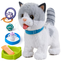 <tc>Chat peluche interactif qui marche et miaule – Cadeau enfant</tc>