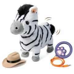 <tc>Jouet Zèbre en Peluche Interactive – Court, Aboie, Chante et Répète la Voix</tc>