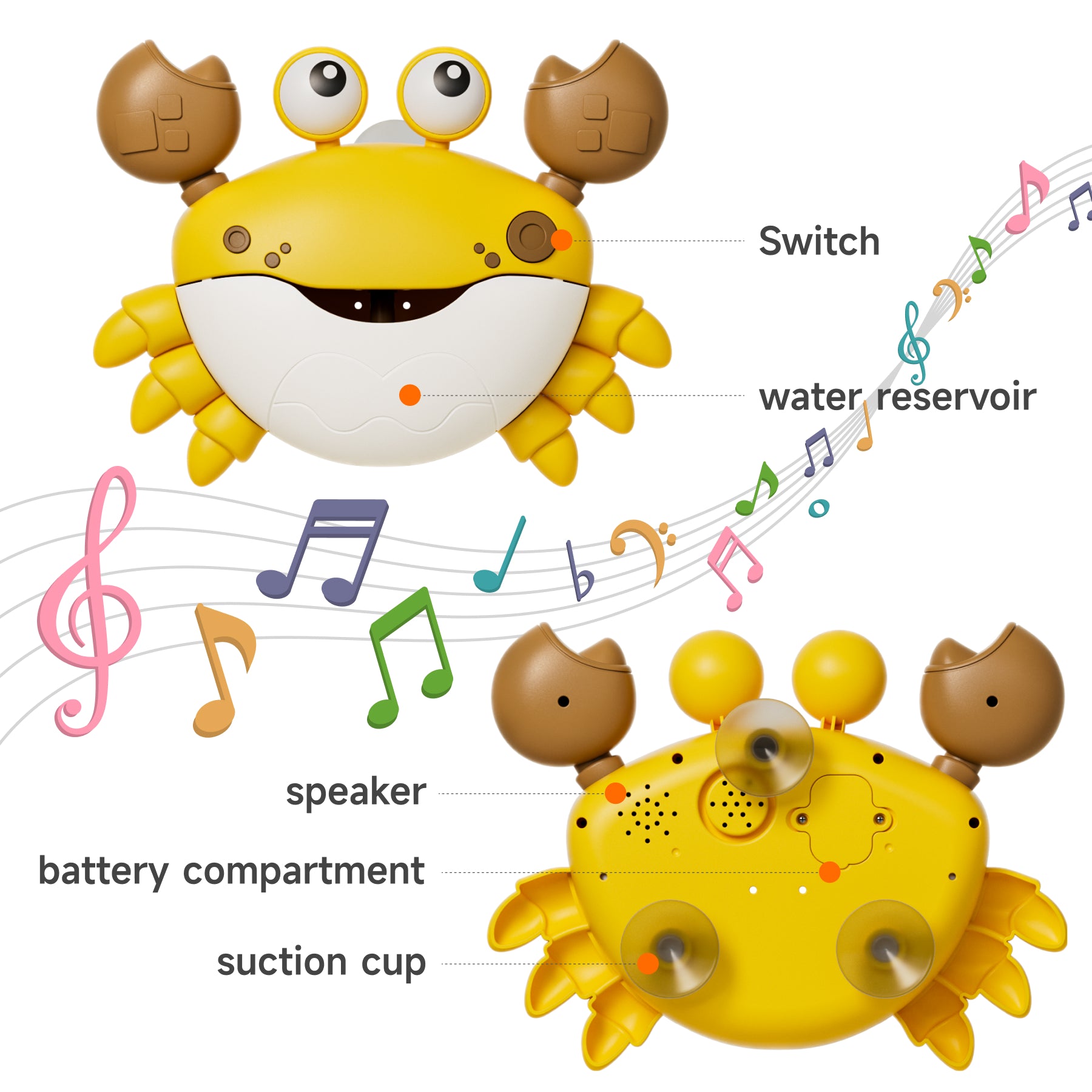 Jouets de bain pour tout-petits avec bulles - machine à fabriquer de bulles de bain de crabe