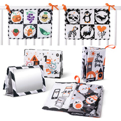 <tc>Livre pour bébé en tissu à contraste élevé noir et blanc</tc>