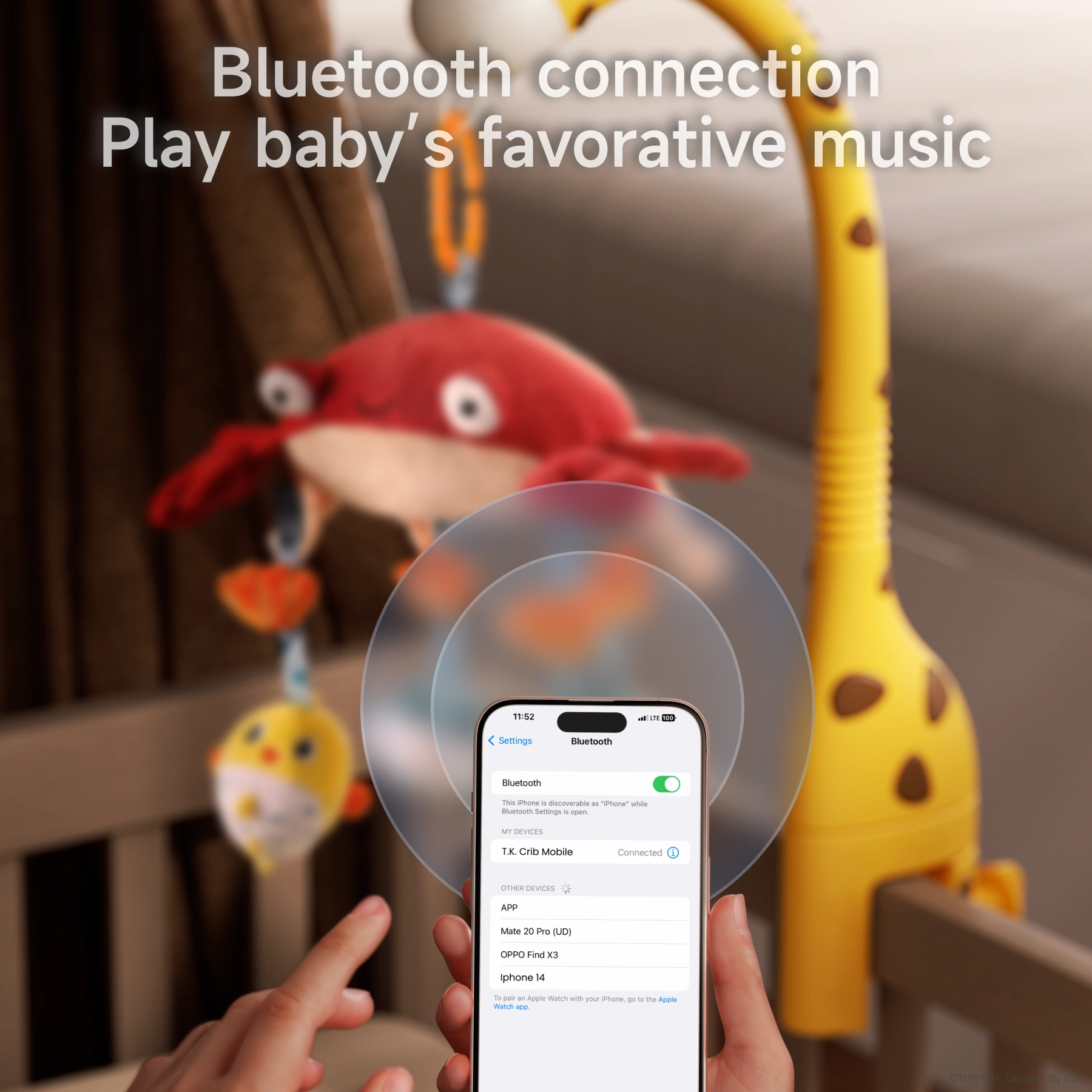 Bébé mobile pour berceau avec des lumières et de la musique pour votre pépinière