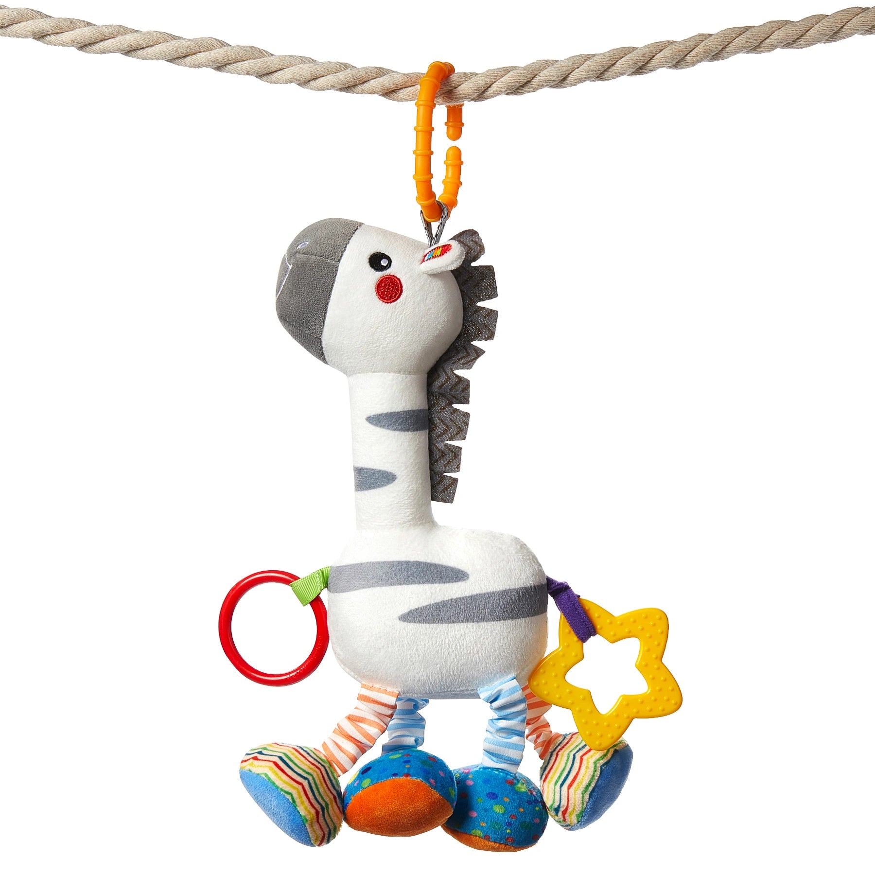 Jouets suspendus pour bébé, hochet en peluche girafe zèbre, anneau de dentition, siège de voiture grinçant, ensemble de jouets pour poussette