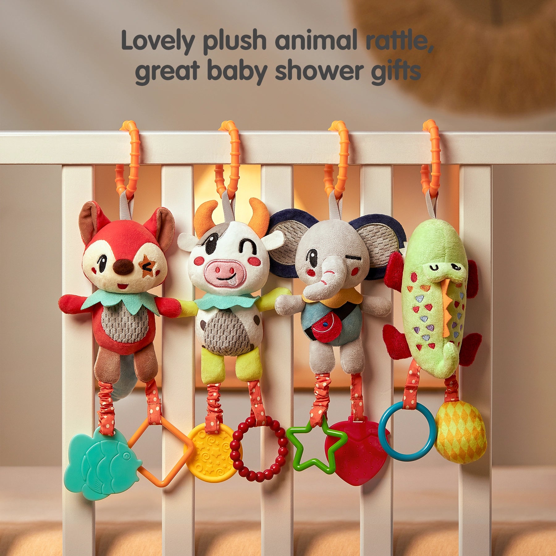 Ensemble de jouets à hochet bébé en peluche doux pour le berceau, la poussette et le siège d'auto