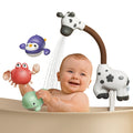 Jouet de bain pour bébé, pomme de douche avec spinner, jouets à remonter, pompe à eau de baignoire zèbre pour tout-petits de 18 mois et plus