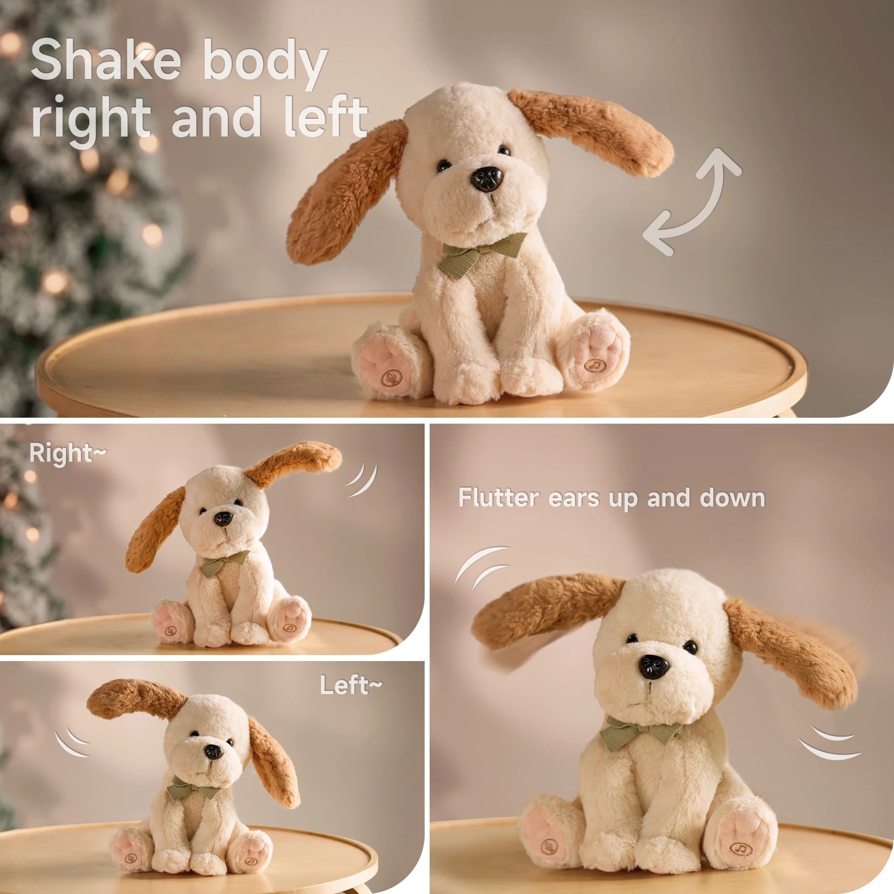 Electronic plush toy dog ​​with wiggly ears