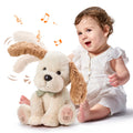 Baby and stuffed animal dog