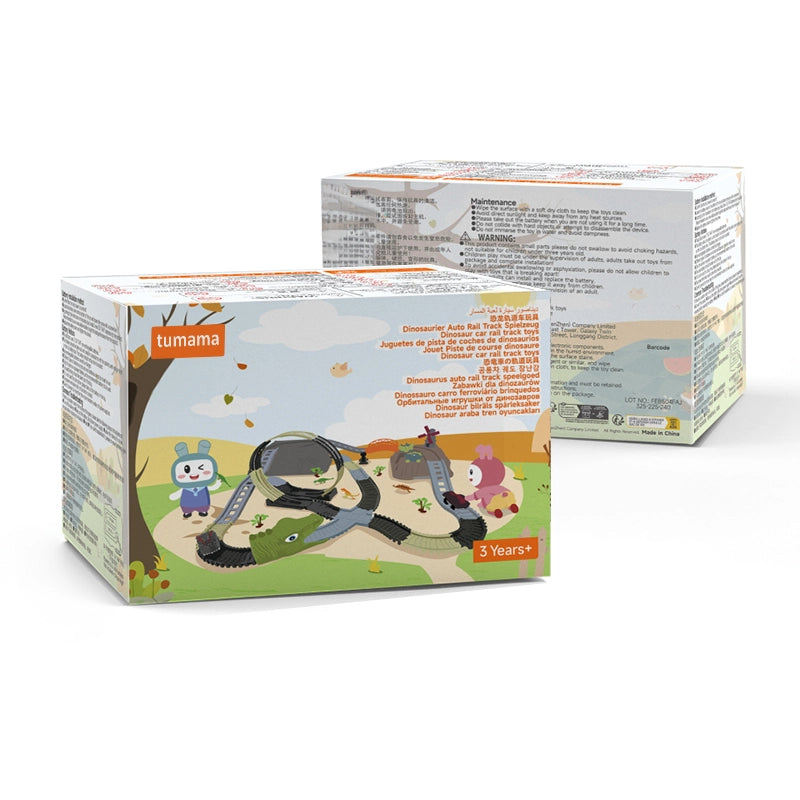 TUMAMA Dinosaur Themed Car Race Track Toy