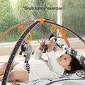 Baby black and white play gym mat with soft book