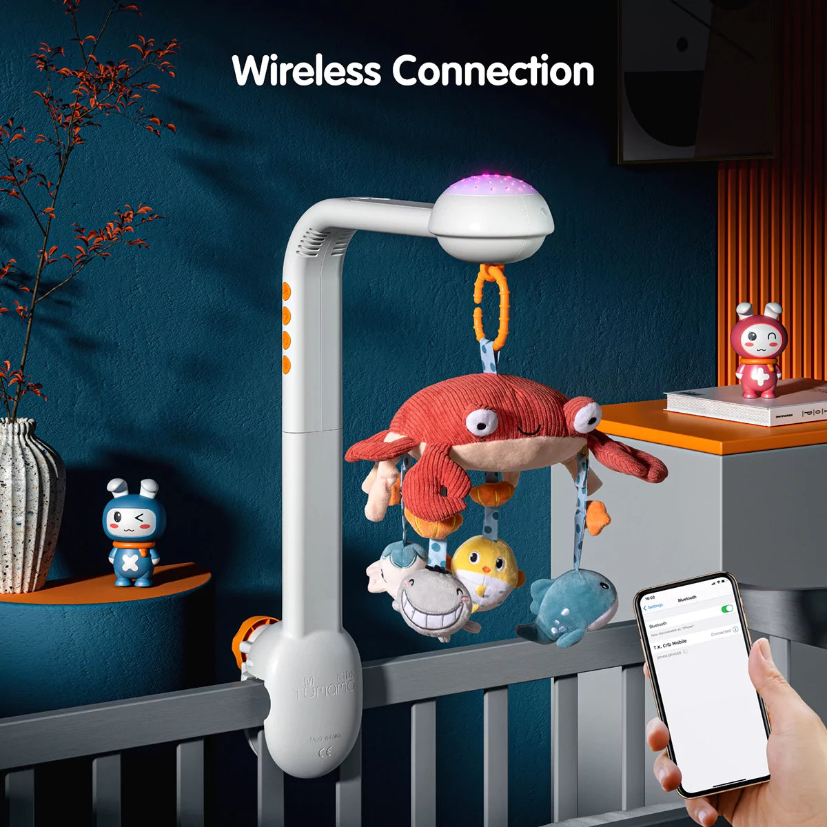bluetooth crib toys with projection night light