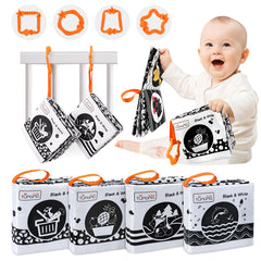 <tc>Livre d'éveil contrasté noir et blanc pour bébé</tc>