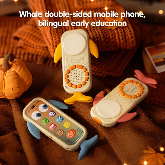 Jouet de téléphone tactile pour bébé, double face, batterie rechargeable, jouet sonore d'apprentissage, jouets éducatifs pour tout-petits de 18 mois et plus